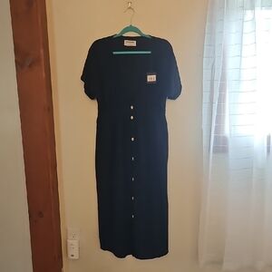 The Normal Brand Blue Buttoned Midi Dress